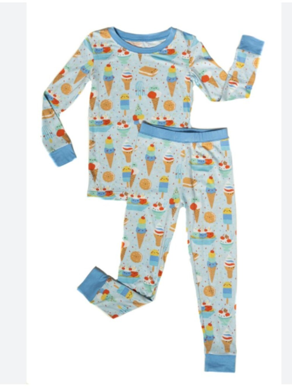 Little Sleepies Blueberry Ice Cream Social  2 Piece Bamboo Viscose Pajamas Sz7-8